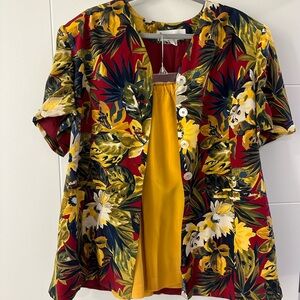 Vintage Jones New York vacation shirt and shorts size 16